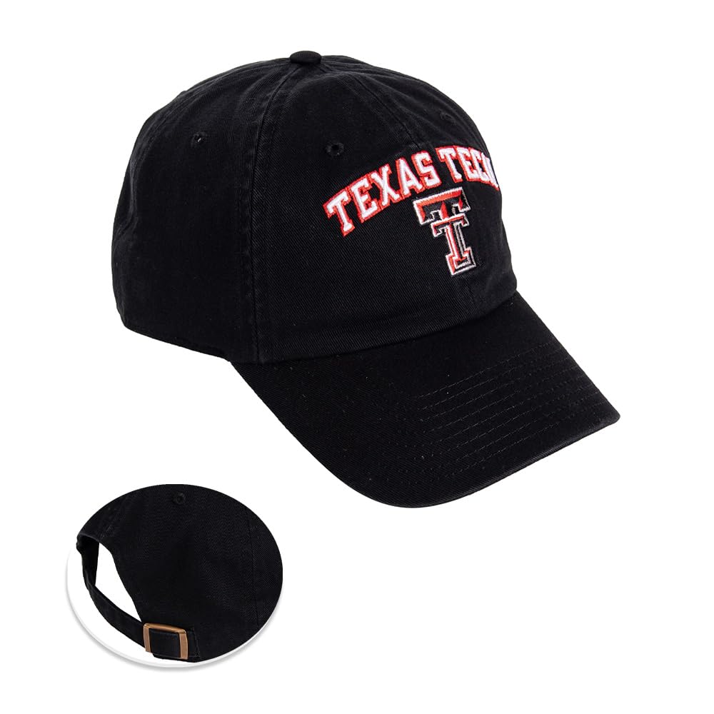 Desert Cactus Texas Tech University Baseball Hat TTU Red Raiders Brimmed Embroidered Hats Cap Adjustable Cloth Strap Adult (Style F1)