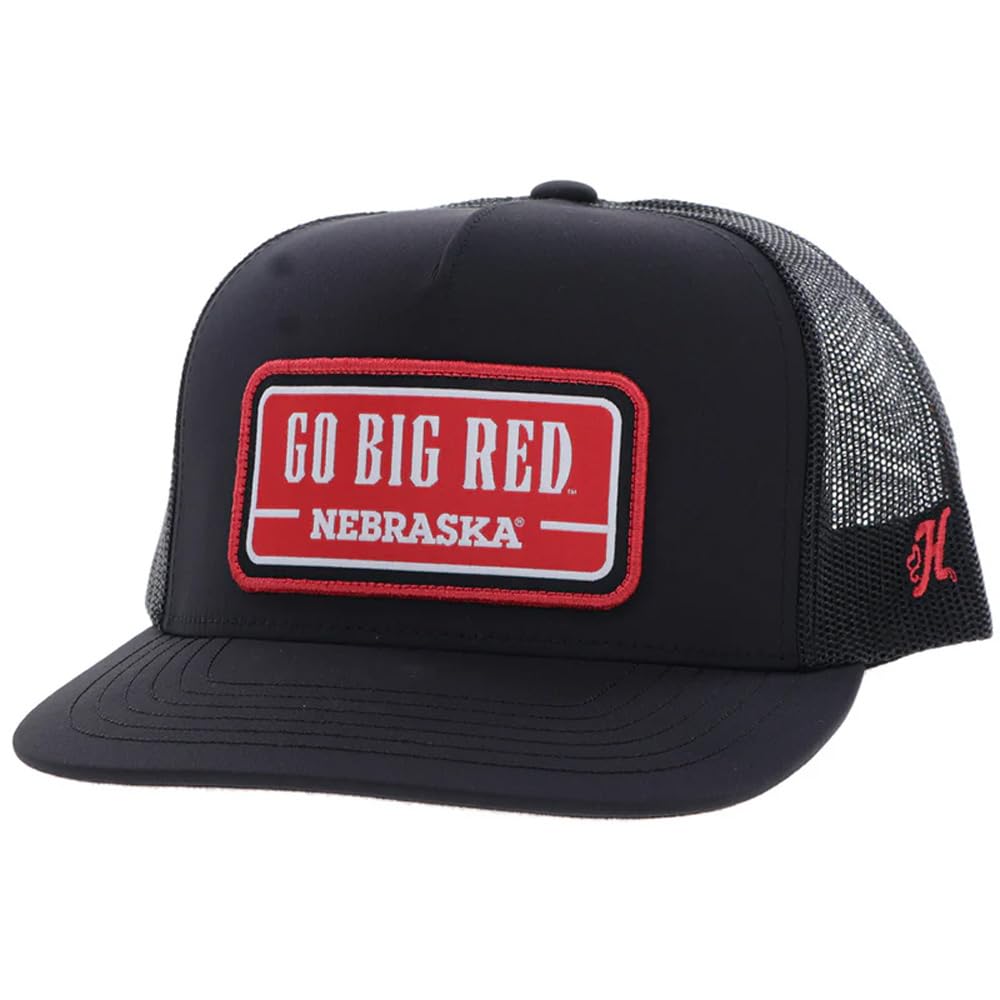 HOOEY Men's University of Nebraska Officially Licensed Collegiate Adjustable Snapback Hat (US, Alpha, One Size, Black)