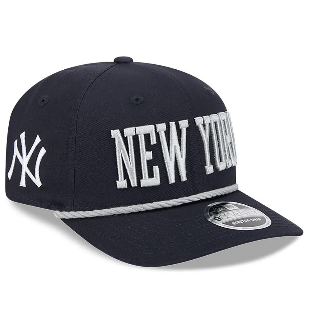 New Era NY New York Yankees 9SEVENTY Stretch Fit Snapback Cap, Adjustable Hat Navy Blue