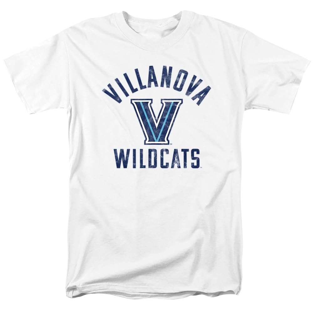 Villanova University Official Wildcats Logo Unisex Adult T Shirt,White, Medium