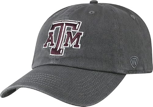 Collegiate Charcoal Team Logo Adjustable Hats (US, Alpha, One Size, Texas A&M)