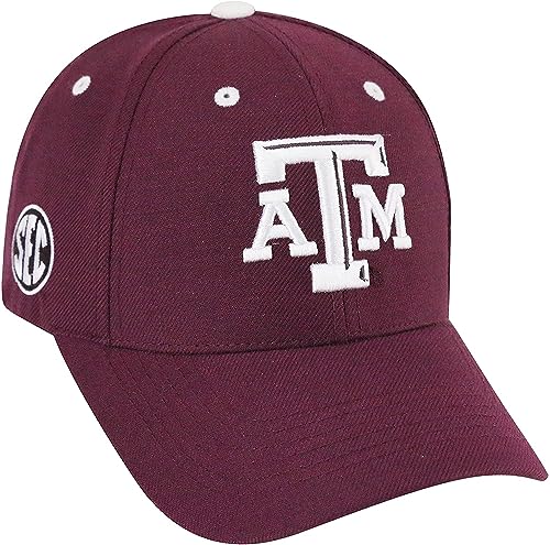 Collegiate Hats - Fitted Caps Adjustable Hats and Snapbacks Available (Adjustable Hat, Texas A&M Maroon)