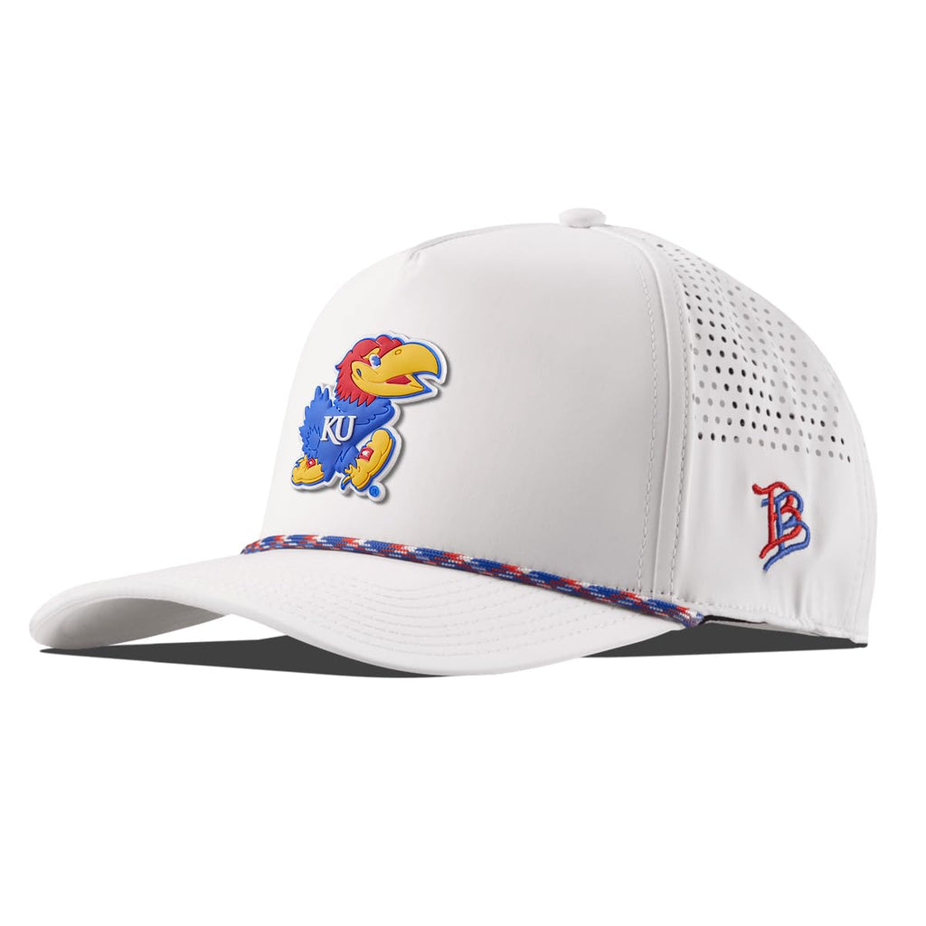 Branded Bills x Kansas University White/RWB Curved 5-Panel Rope Jayhawk PVC