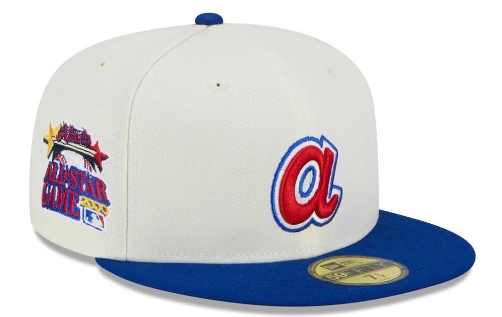New Era Atlanta Braves 2000 All Star Game Retro Cooperstown 59Fifty 5950 Fitted (US, Numeric, 7 3/8, Off White)