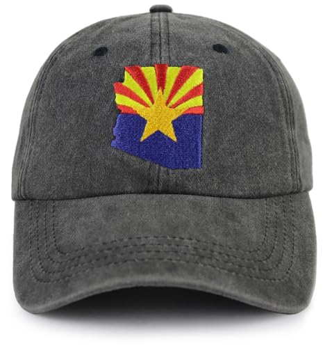 Arizona Flag Hats for Men Women, Arizona Gifts and Souvenirs, Embroidered AZ Map Shape Baseball Cap, Christmas Birthday Gifts for American Lovers