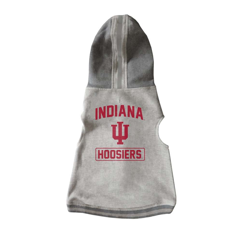 Littlearth NCAA Indiana Hoosiers Pet Hooded Crewneck, Team Color, Small