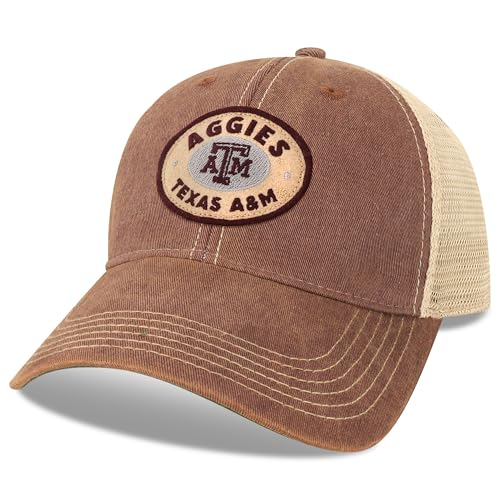 Legacy NCAA Officially Licensed Baseball Hat, Texas A&M Aggies, Lightweight Cap for Men & Women, Old Favorite Trucker Adjustable (OFA), Burgundy Trucker, One Size Fits Most, Snapback Closure