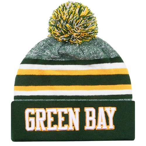 Green Bay Beanie Hat Football Knit Hats Winter Cuffed Stylish Beanie Cap Sport Fans Fashion Toque Cap