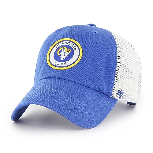 '47 Men's Royal/White Los Angeles Rams Highline Clean Up Trucker Snapback Hat