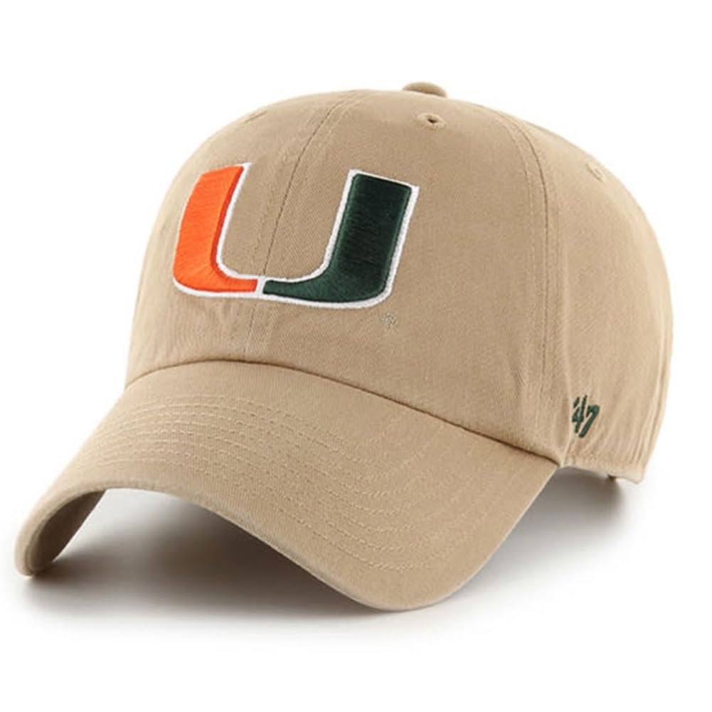 Miami Hurricanes Clean Up Adjustable Hat - Khaki