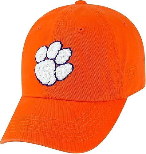 Collegiate Primary Color W/Rear Word Adjustable Hats (US, Alpha, One Size, Clemson)