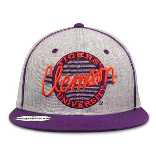 The Game NCAA Licensed Clemson Tigers Flat Brim Snapback Hat, Clemson University Game Day Hat