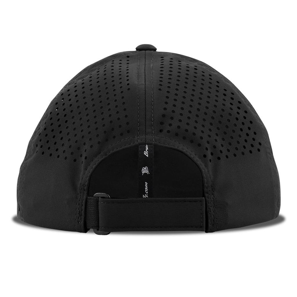 Branded Bills Officially Licensed x Indiana Hoosiers Black Performance Dad Hat Whiteout Indiana Team Logo PVC