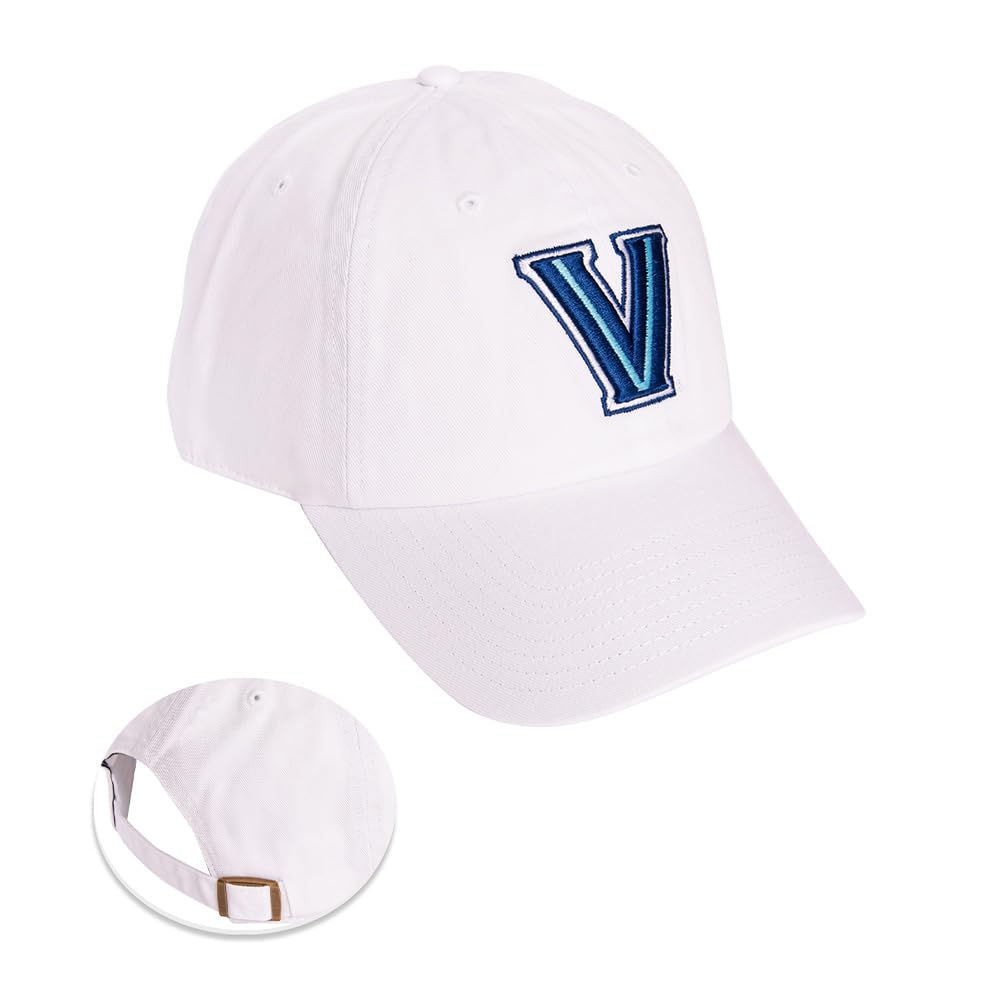 Desert Cactus Villanova University Baseball Hat VU Wildcats Brimmed Embroidered Hats Cap Adjustable Cloth Strap Adult (Style B1) White