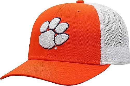 Collegiate Adjustable Trucker Hats (US, Alpha, One Size, Clemson)
