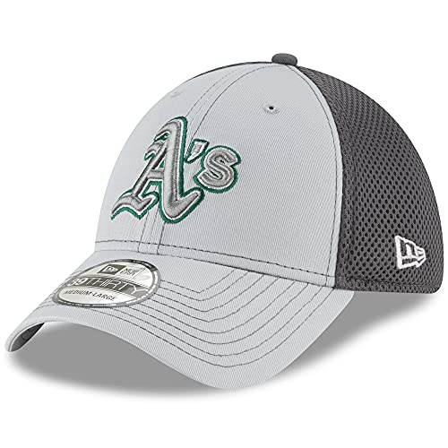 Oakland Athletics Grayed Out Neo 39Thirty Stritch Fit Hat (Small-Medium) Grey