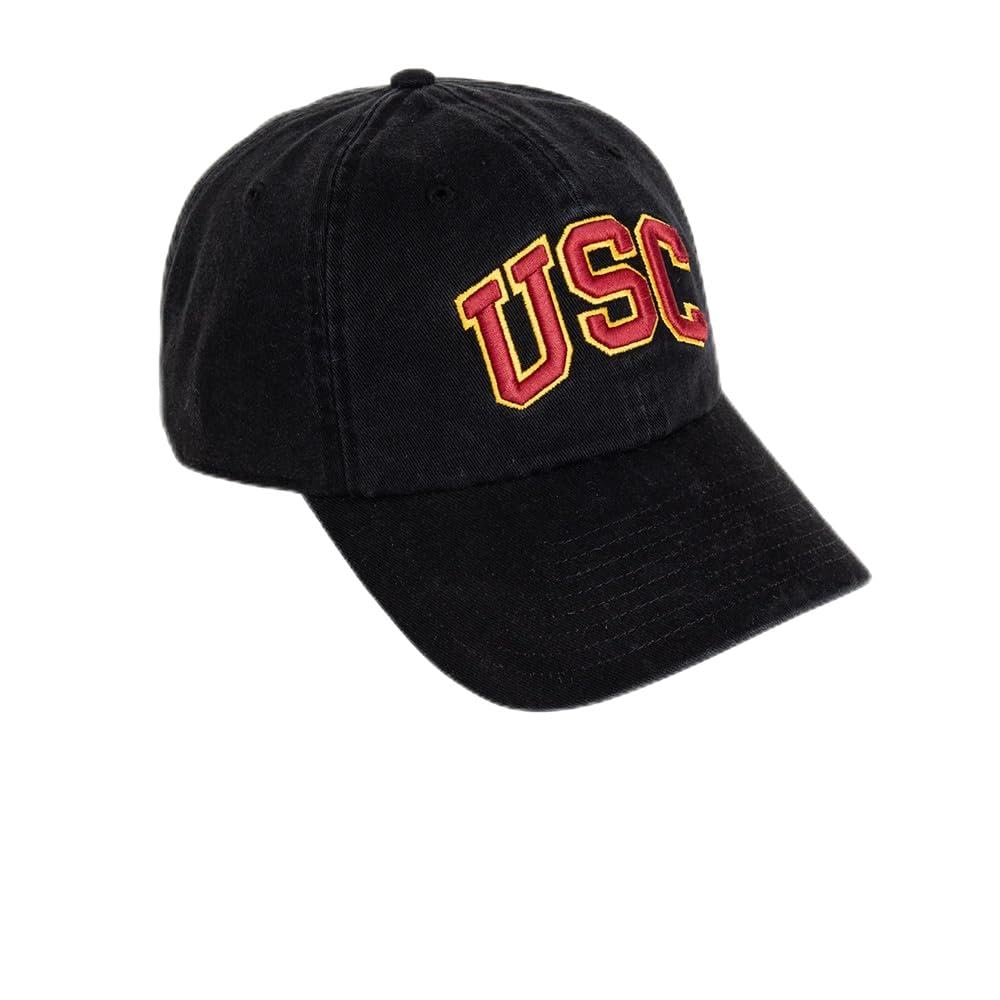 Desert Cactus USC Baseball Hat University of Southern California Trojans Brimmed Embroidered Hats Cap Adjustable Cloth Strap Adult (Style G1) Black