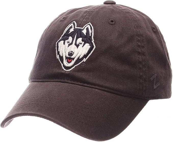 Collegiate Charcoal Team Logo Adjustable Hats (US, Alpha, One Size, UCONN)