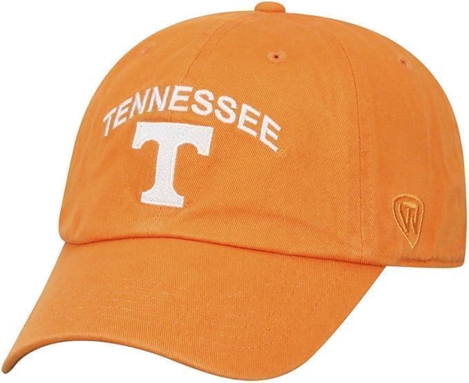 Collegiate Primary Color Team Arch Adjustable Hats (US, Alpha, One Size, Tennessee)
