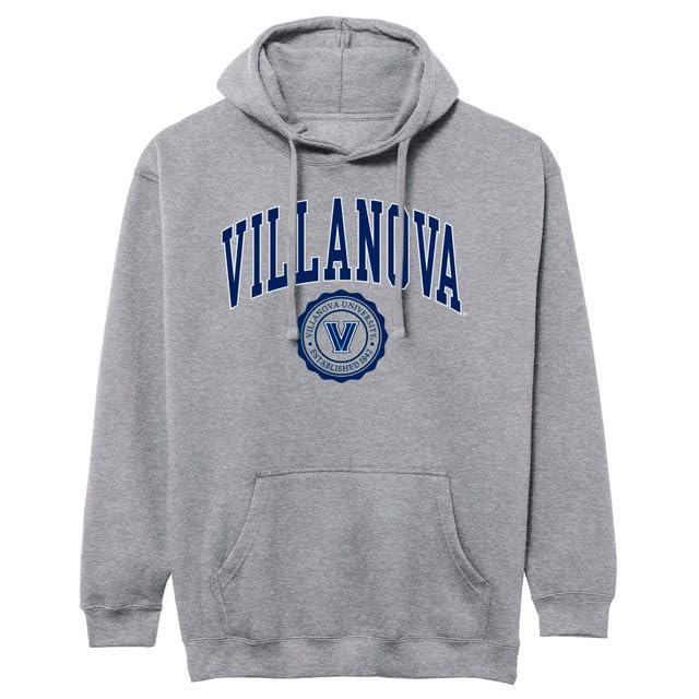 Villanova University Wildcats Nova Hooded Sweatshirt, Heritage, Charcoal Grey, Small