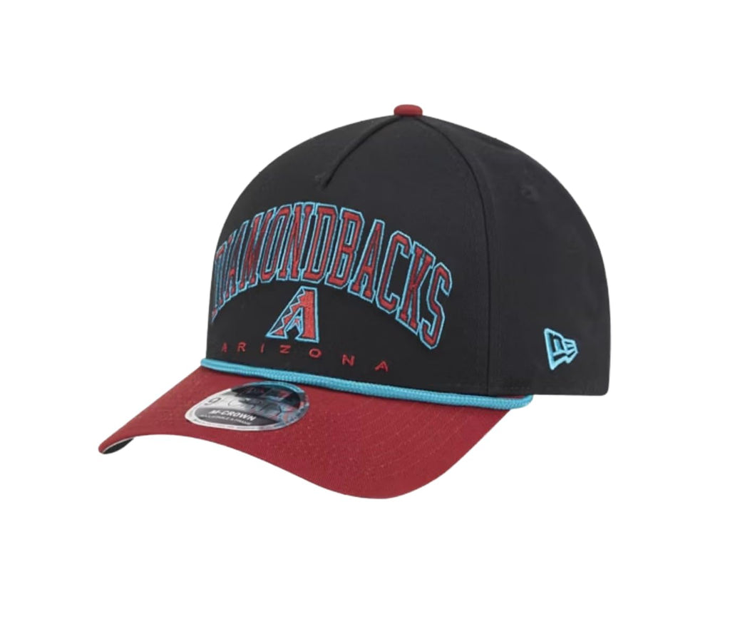 New Era Men's MLB Arch 9FORTY A-Frame Snapback Hat (US, Alpha, One Size, Black/Maroon, Arizona Diamondbacks)