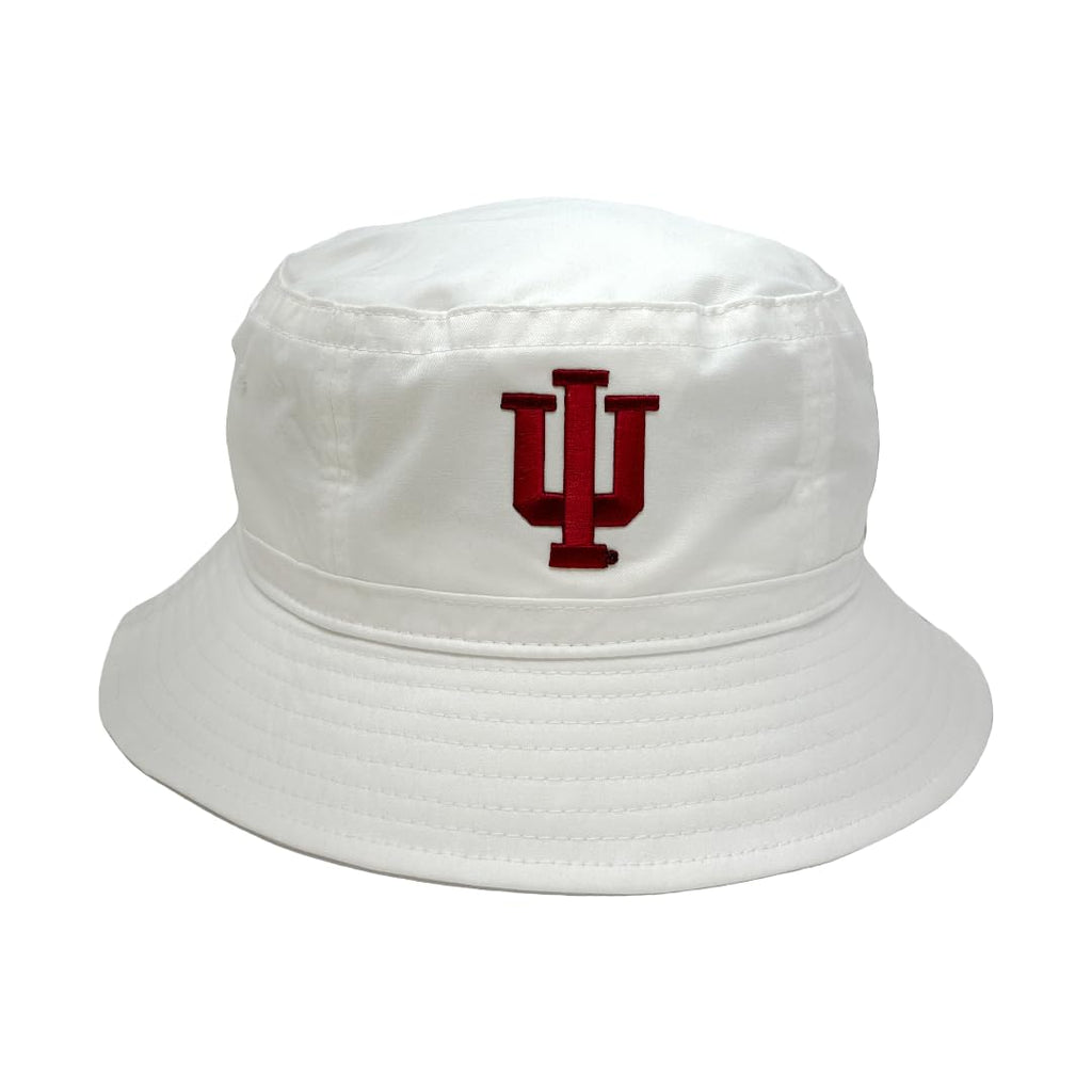 LogoFit Indiana White Bucket Hat - College Team Logo Cap Hoosiers Merchandise