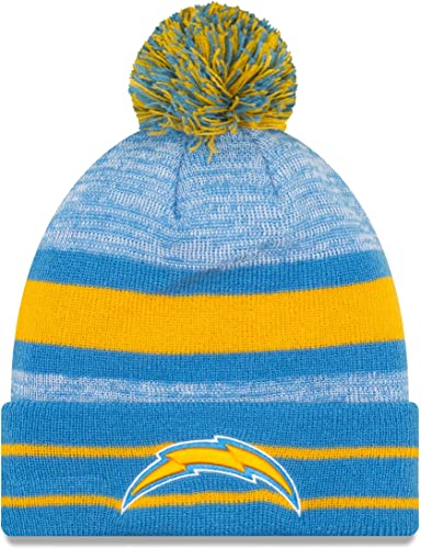 New Era Unisex-Adult NFL Official Sport Knit Classic Cuffed Knit Pom Beanie Hat (Los Angeles Chargers)