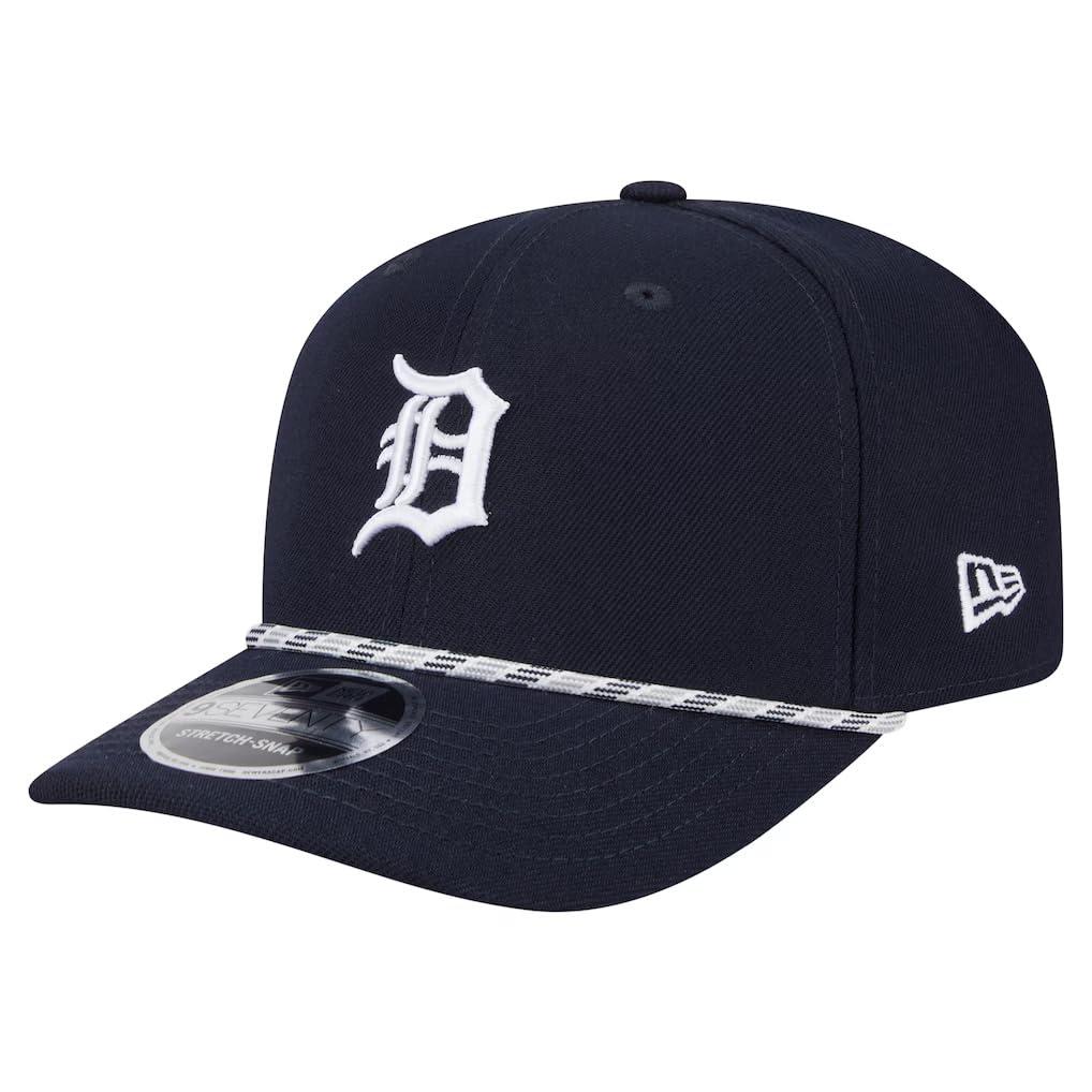 New Era Unisex-Adult MLB Team Color Gameday Multi Rope 9SEVENTY Baseball Stretch Adjustable Snapback Hat One Size Fits All - Navy - Detroit Tigers