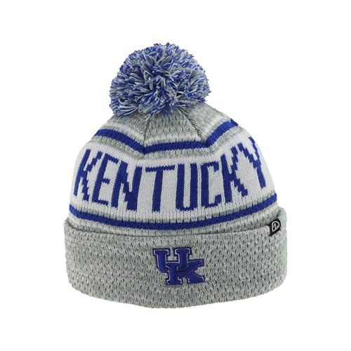 Zephyr Kentucky Wildcats Bode Gray Heathered Cuff Beanie Hat Pom - NCAA Fleece Lined Cuffed Winter Knit Cap