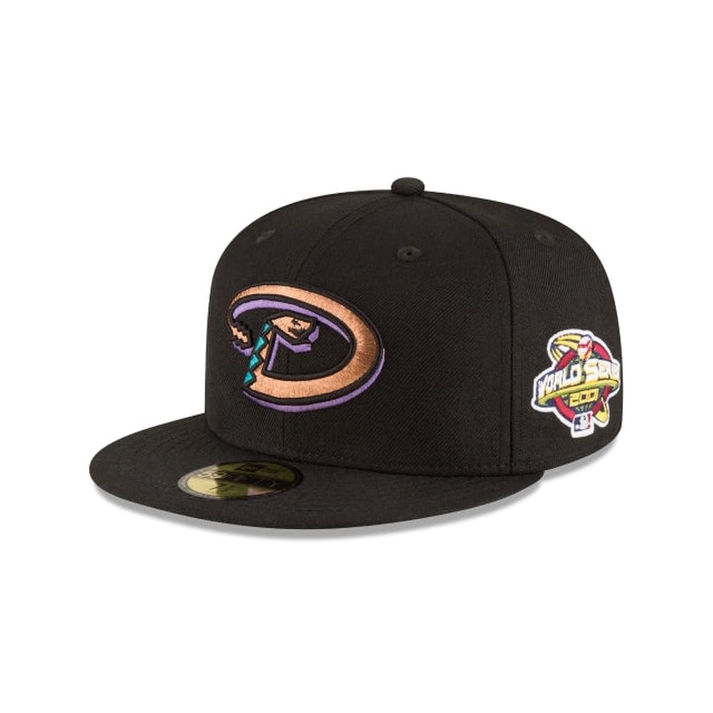 New Era MLB 59FIFTY Arizona Diamondbacks 2001 World Series Black Cooperstown Authentic Collection Fitted On Field Baseball Hat - 7 3/8