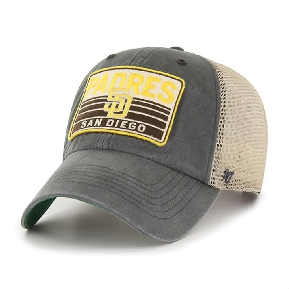 '47 MLB Four Stroke Mesh Trucker Clean Up Adjustable Hat, Adult One Size Fits All (San Diego Padres)
