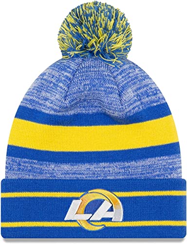 New Era Unisex-Adult NFL Official Sport Knit Classic Cuffed Knit Pom Beanie Hat (Los Angeles Rams)