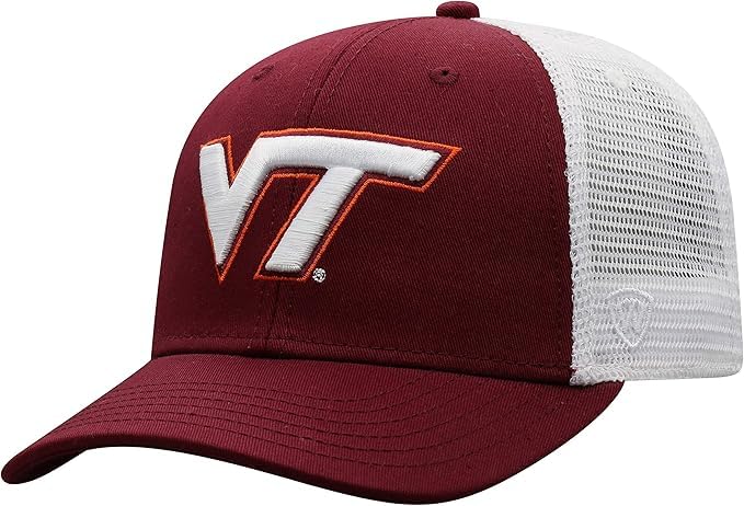 Collegiate Adjustable Trucker Hats (US, Alpha, One Size, Virginia Tch)