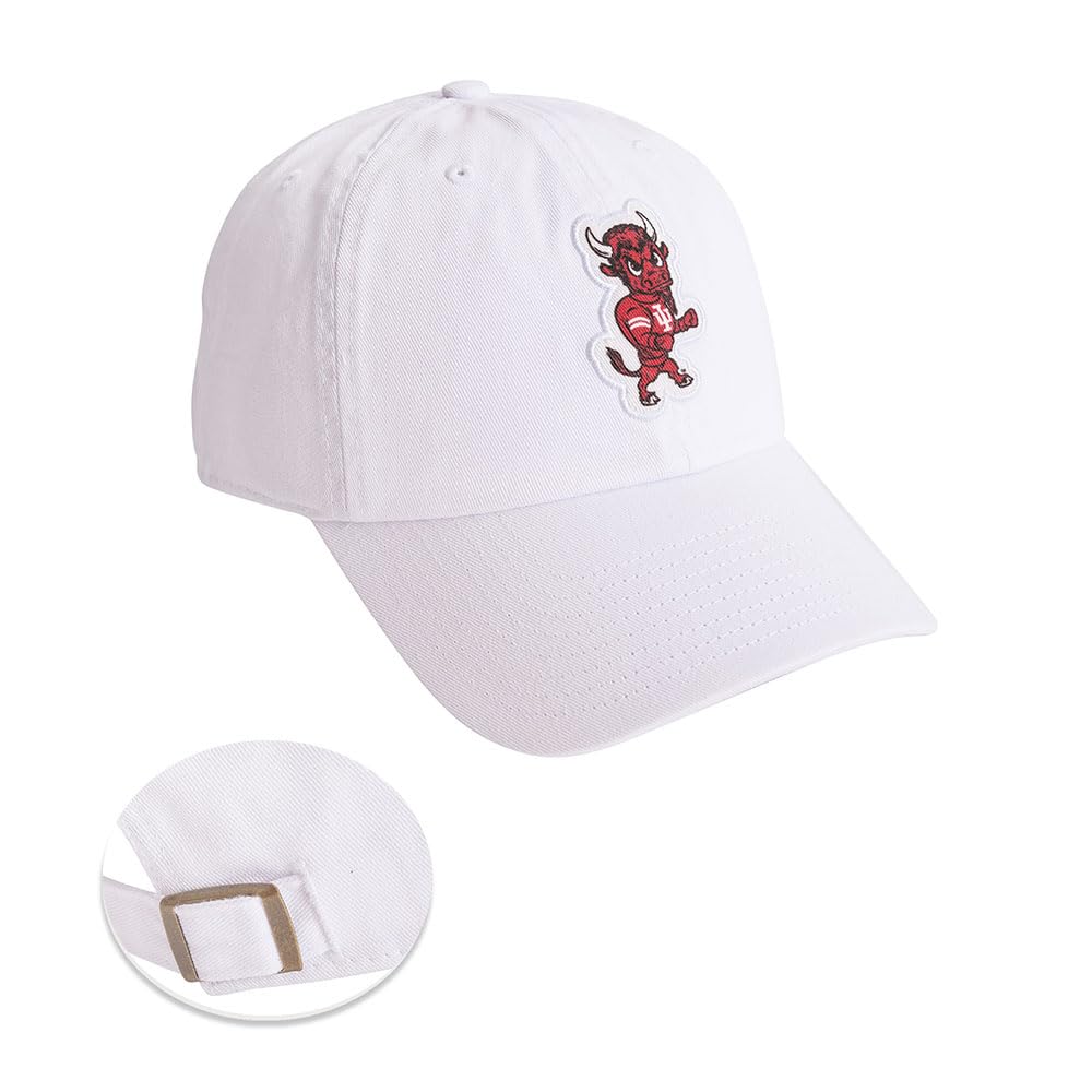 Desert Cactus Indiana University Baseball Hat Hoosiers Bloomington Brimmed Embroidered Hats Cap Adjustable Cloth Strap Adult (Style S1 Vintage) White