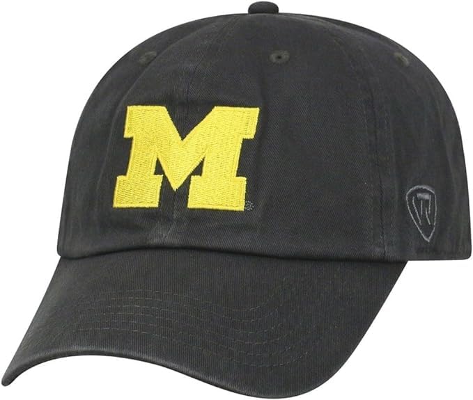 Michigan Collegiate Adjustable Hats (Adjustable Hat, Michigan M Grey)
