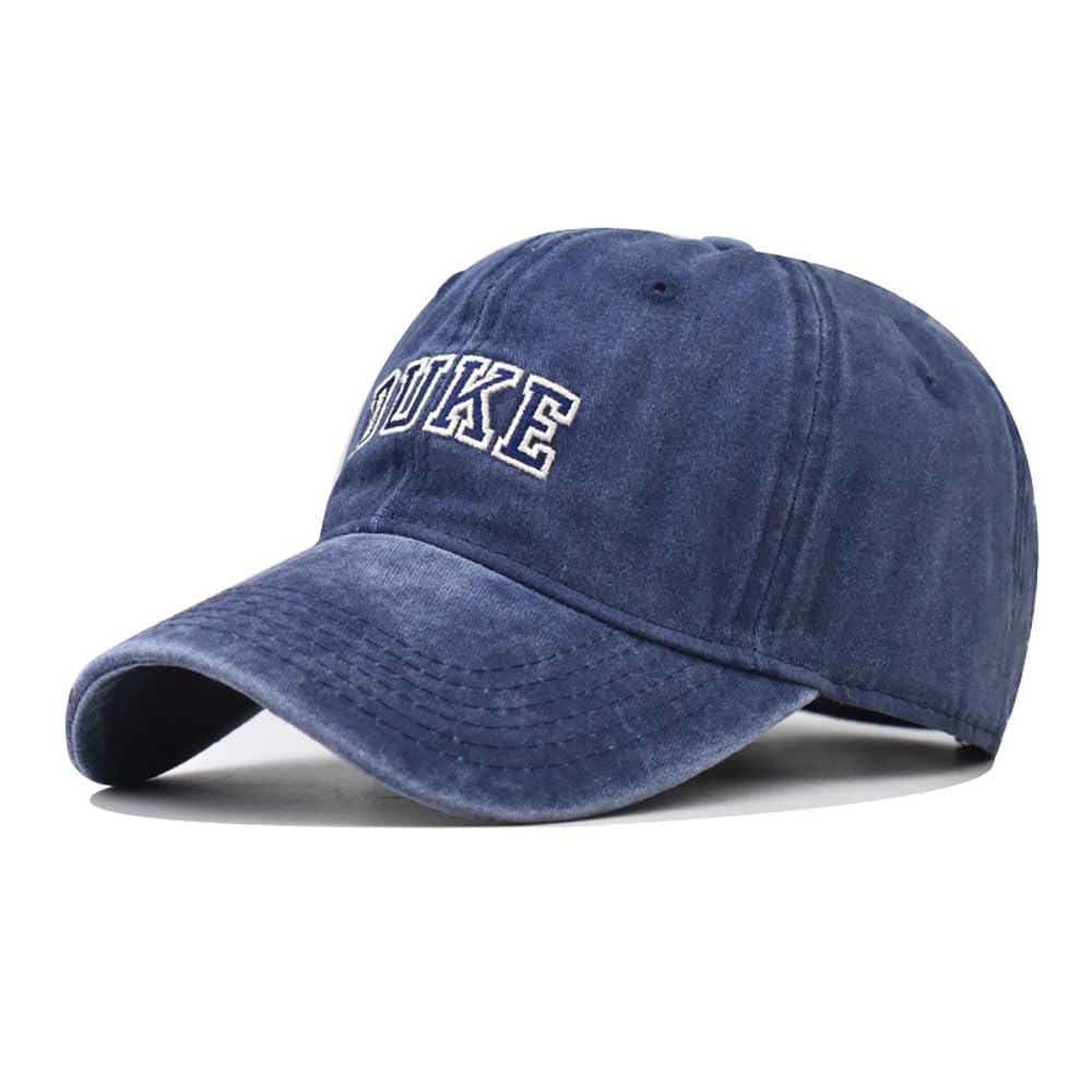 HDiGit Classic Vintage Washed Duke Embroidery Cotton Hat Men Women Baseball Cap Men Cap for Women Baseball Cap for Men, navy, L