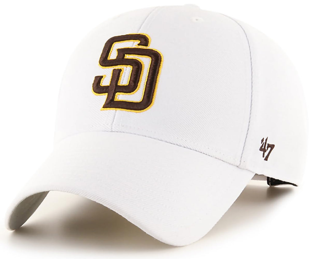 '47 MLB White MVP Adjustable Hat, Adult One Size Fits All (US, Alpha, One Size, San Diego Padres)