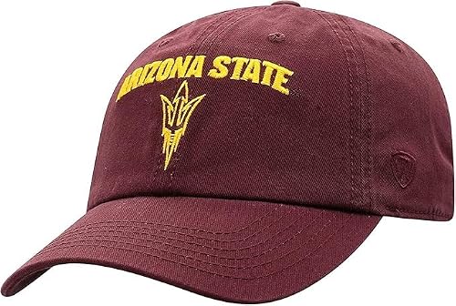 Collegiate Primary Color Team Arch Adjustable Hats (US, Alpha, One Size, Arizona State)