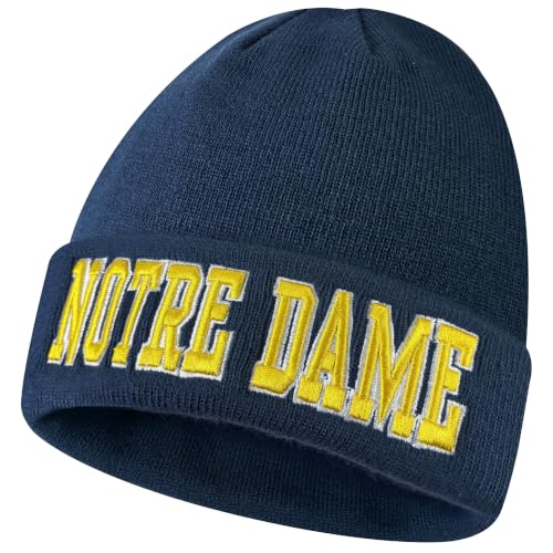 HUIGONGSHOU Beanie for Men and Women, Winter Knit Hat with 3D Embroidery, Cuffed Winter Hat Sport Fans Gift for Men Women
