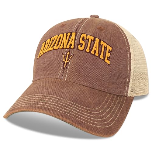 Legacy NCAA Officially Licensed Baseball Hat, Arizona State Sun Devils, Lightweight Cap for Men & Women, Old Favorite Trucker Adjustable (OFA), Burgundy Trucker, One Size Fits Most, Snapback Closure