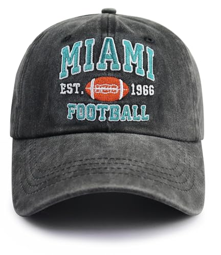 Football Hats for Men Women, Adjustable Embroidered Baseball Cap, Christmas Birthday Gifts for Mom Dad Papa Mama Husband Wife-19 Black