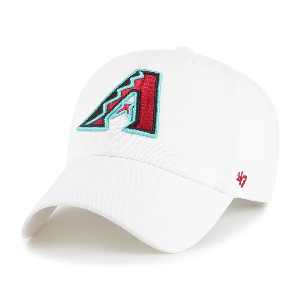 47 MLB White Team Color Primary Logo Clean Up Adjustable Strap Hat Cap, Adult One Size Fits All (US, Alpha, One Size, Arizona Diamondbacks, Arizona Diamondbacks)