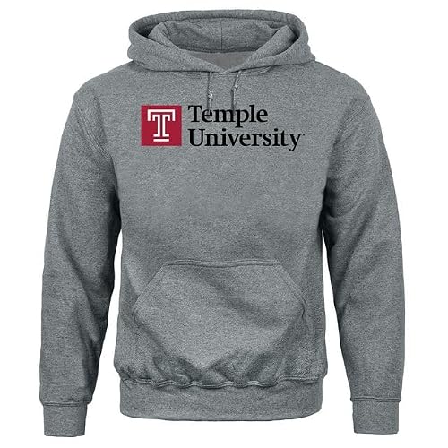 Barnesmith Temple University Owls Hooded Sweatshirt, Heritage, Charcoal Grey, X-Large