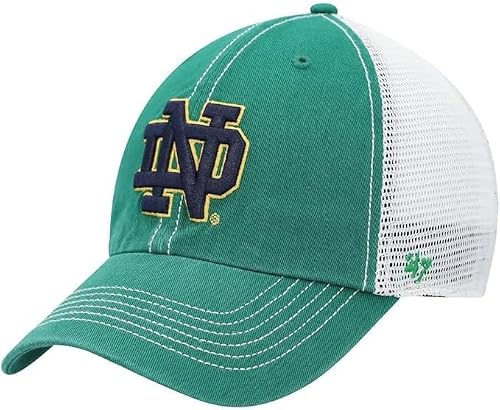Notre Dame Kelly Green Trawler Adjustable Hat – ND Hat for Men and Women – Mesh Trucker Snapback Cap