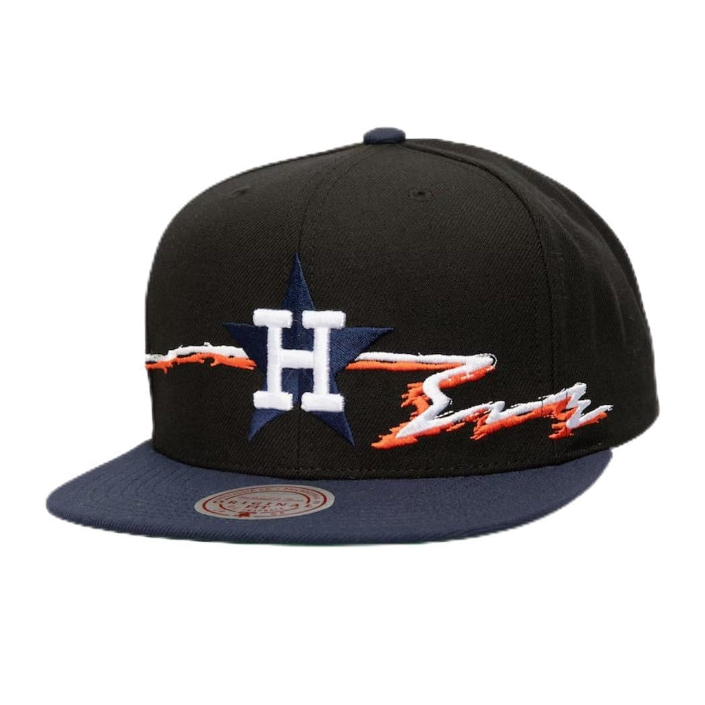 Mitchell & Ness Houston Astros MLB Life Line Coop Snapback Hat Cap - Black/Navy