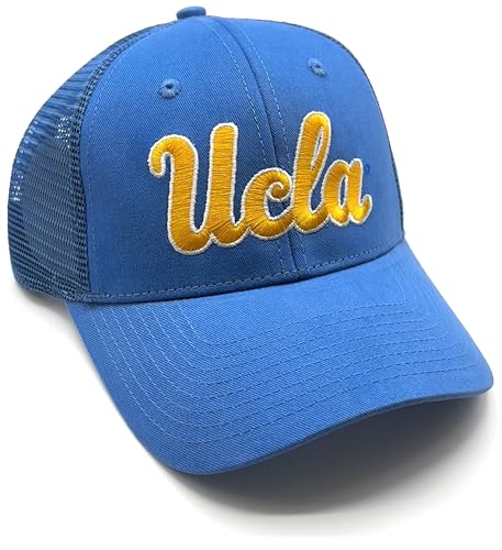 Officially Licensed University California Blue Mesh Trucker MVP Hat Classic Embroidered Bruins Team Logo Adjustable Structured Snapback Sports Cap