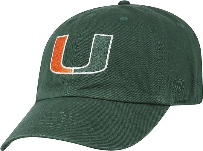 Miami Collegiate Adjustable Hats (Adjustable Hat, Miami Logo Green)