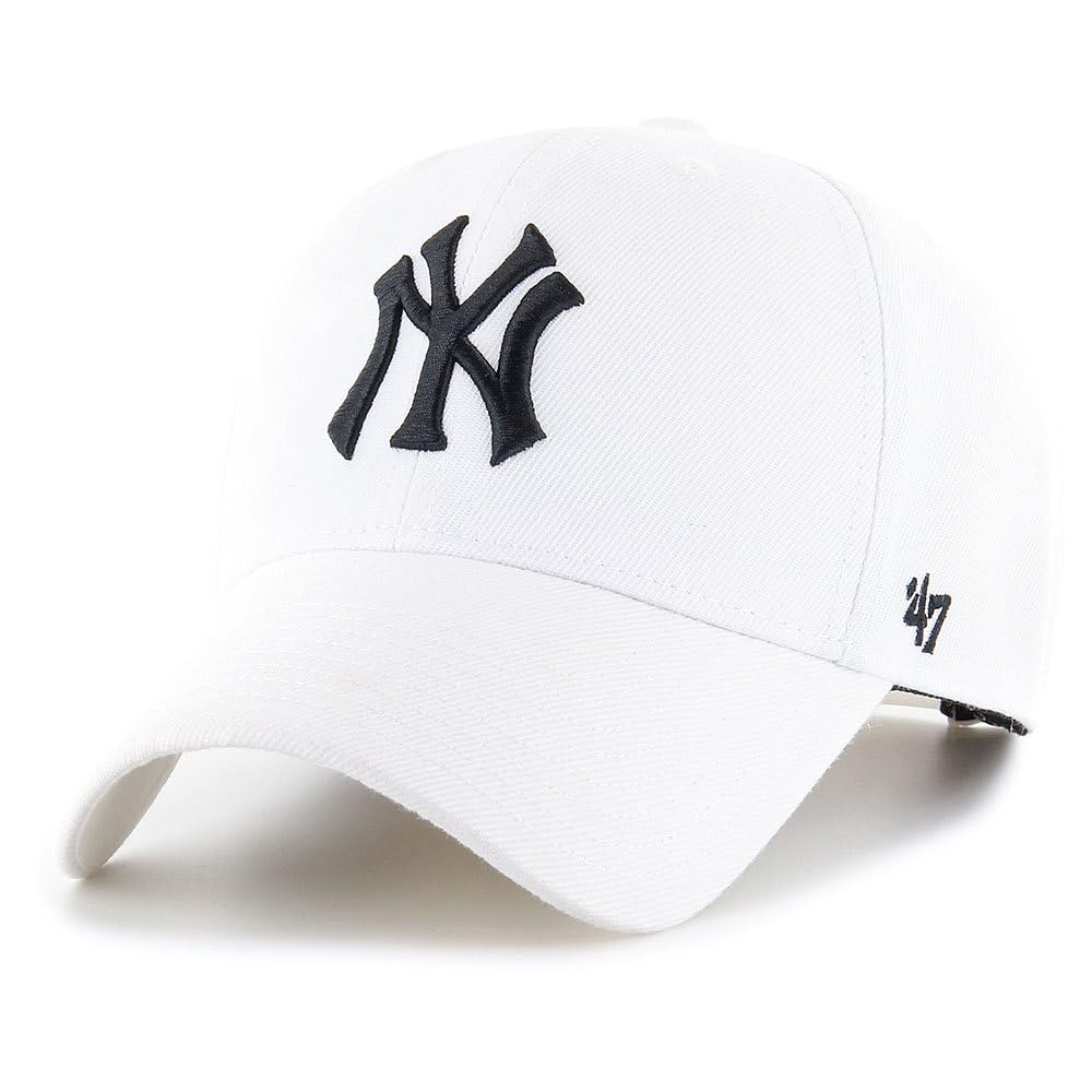 47 Brand MLB New York Yankees Cap B-MVPSP17WBP-WHM, Mens, White/Black,