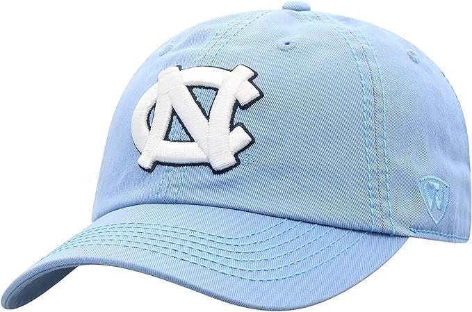 Collegiate Primary Color Relaxed Fit Adjustable Hats (US, Alpha, One Size, UNC Logo)