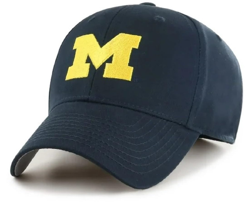 Officially Licensed Michigan University Navy Blue MVP Hat Classic Embroidered Team Logo Adjustable Structured Cap